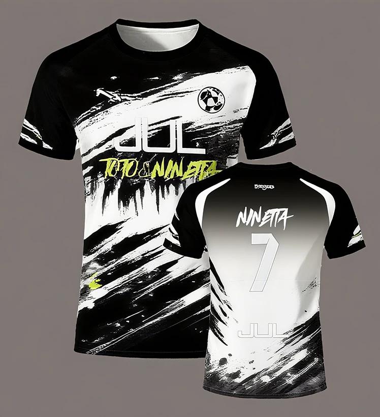 JUL 3D Series 90-Minute Football T-Shirt, Quick-Dry Summer Outdoor Sports T-Shirt for Men, Loose-Fit Crew Neck T-Shirt