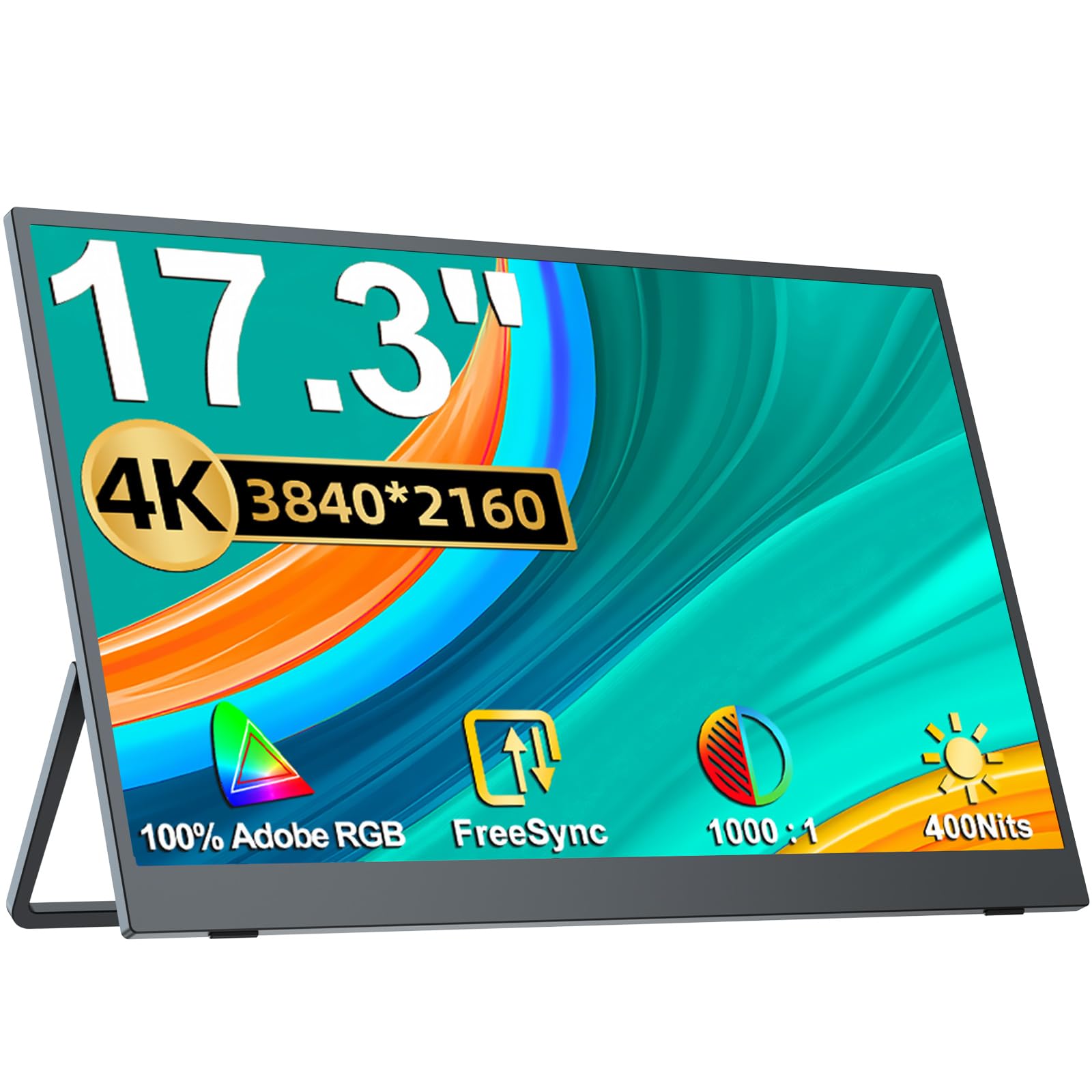 

UPERFECT Mobile Monitor Inch 4K Adobe RGB Wide Color Gamut Mobile Display Gaming Monitor IPS LCD Panel VESA Compatible HDR Mode Compatible Speaker чорний