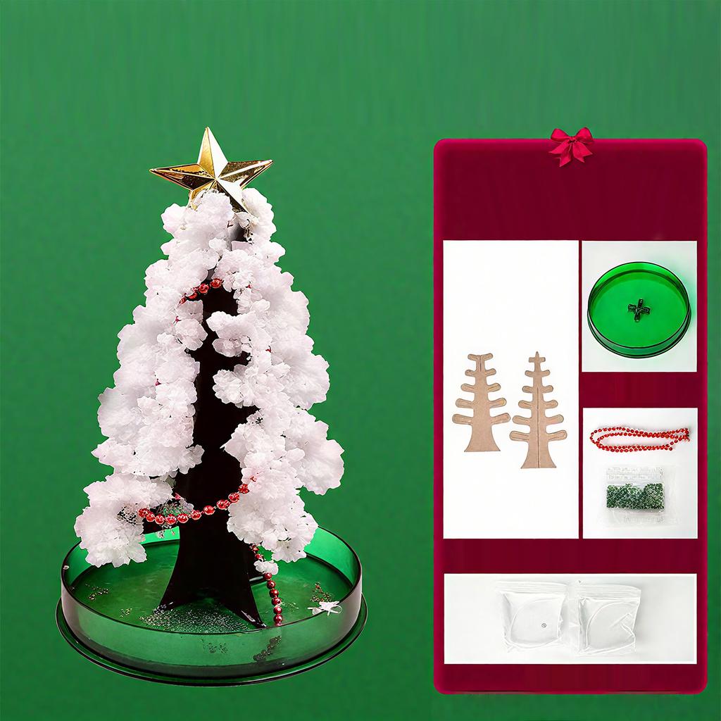 DIY Artificial Crystal Growing Magic Sakura Paper Tree Novelty Toy Christmas Tree Kids New Year Gift Xmas Home Decor Ornament