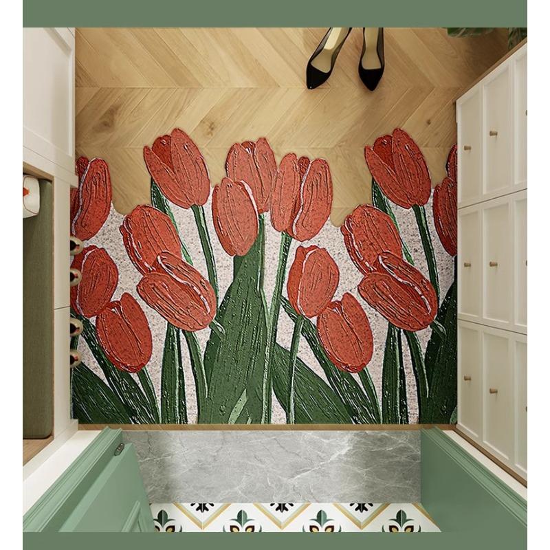 Entrance Dust-proof Silk Circle Floor Mat Entrance Door PVC Door Mat Anti-slip Home Carpet Mat