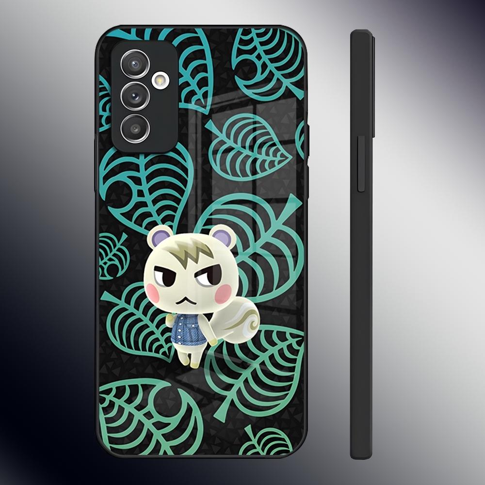 

A-Animal C-Crossing Phone Case for Samsung S24 Ultra S23 S22 S20 Fe S21 Plus A54 A34 A24 A53 A13 Note 20 Glass Back Cover Samsung s21ultra