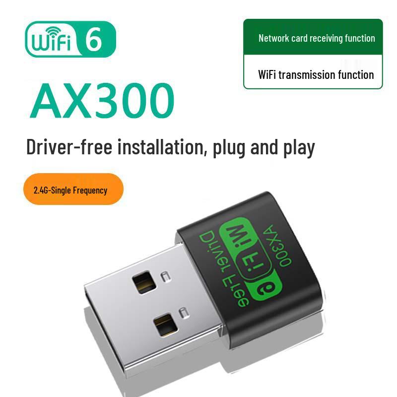 USB Wireless Network Card 1300Mbps Gigabit 5G Dual-Band WiFi6 Receiver, Driver-Free