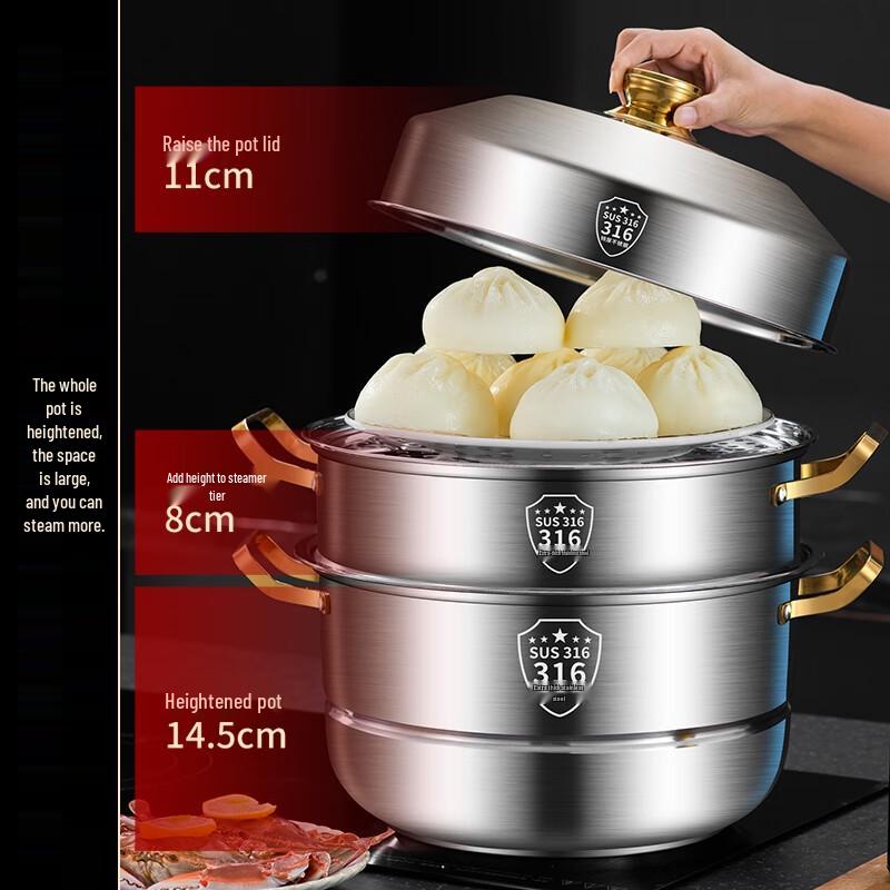 Multi-layer 304 Stainless Steel Steamer Pot