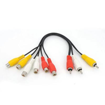 Ses Video 3 RCA erkek 6 RCA 6RCA Dişi AV Adaptör konnektörü TV DVD Oynatıcı Video HD-TV RCA kablosu Fişi için Kablo ayırıcı