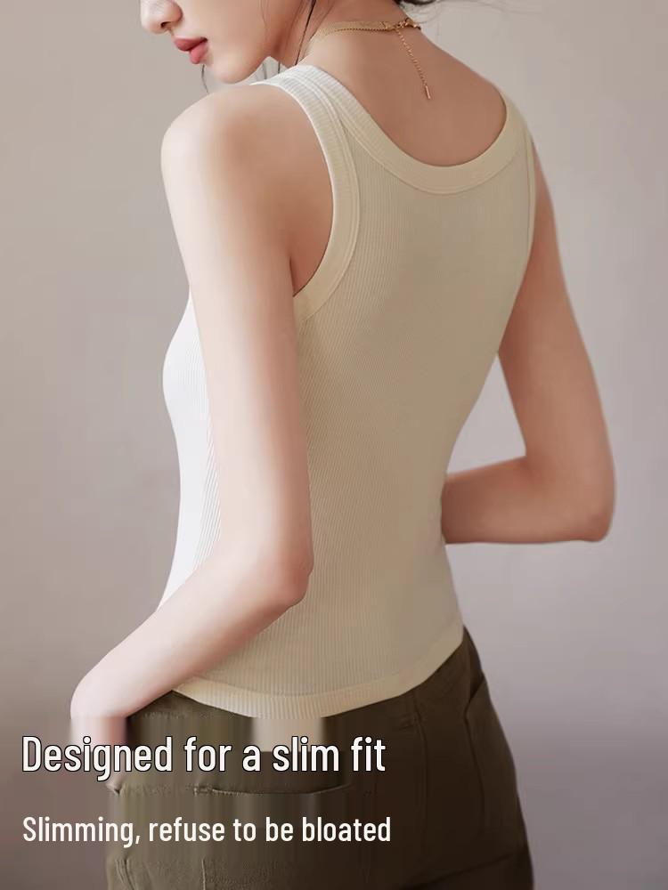 Damen Geripptes Modal Spaghettiträger Tanktop: 2026 Neues Schlankmachendes, Figurschmeichelndes Sommer-Eis-Seiden-; Allein tragen oder kombinieren.