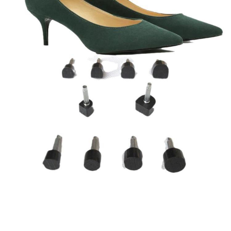 Women's Anti-Slip Wear-Resistant High Heels with Coarse and Fine Heel Tips, Available in Black and Apricot, Transparent Grid Design