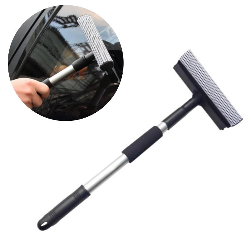 New Double-Sided Glass Brush T-Shaped Scraper With Extended Handle Detachable Double-Sided Cleaning Tool For Car Interior