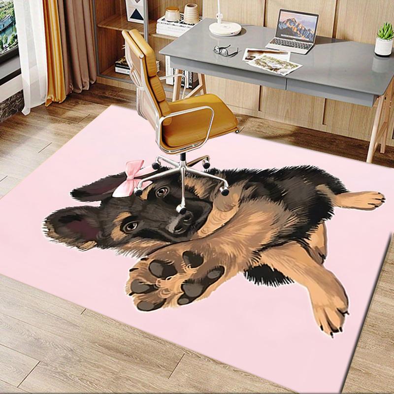 German Shepherd Theme Chair Mat Office Carpet Oversized Rug for Home Decor, Sofa Carpet, Desk Chair Mat, Gift Idea for Office and Living Room