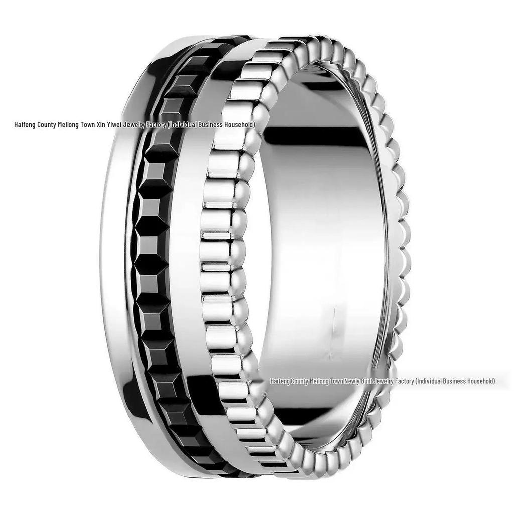 Stylish Rotating Ceramic Couple Rings - European & American Design