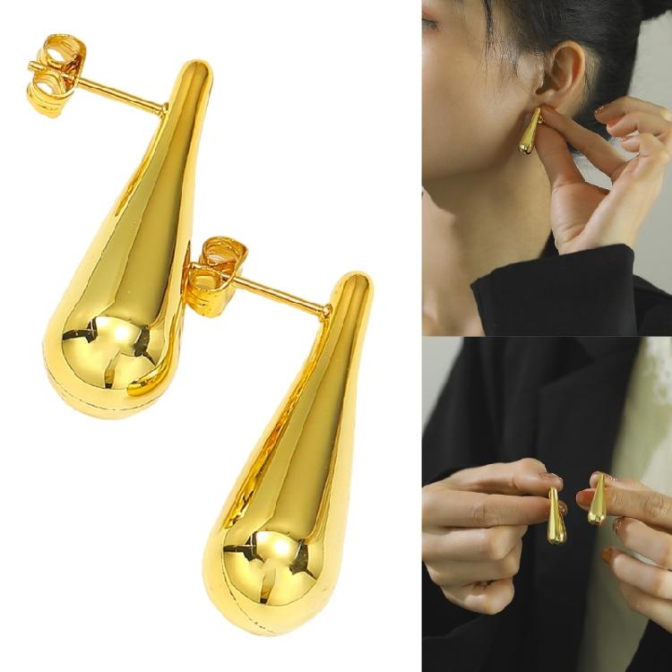 Stainless Steel Teardrop Earrings Waterproof Waterdrop Studs Earrings Jewelry for Sensitive Skin and Daily Adornment