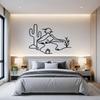 Metal Cactus Wall Art Desert Landscape with Roadrunner Southwest Home Decor