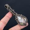 Crazy Lace Agate Gemstone Pure Copper Wire Wrapped Handmade Pendant Jewelry