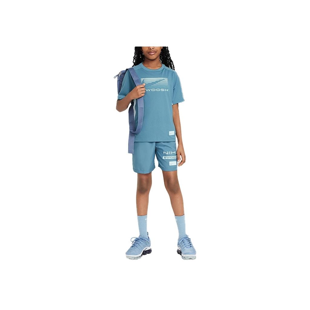 Nike Dri-Fit Breathable Comfortable Soft Sweat-Absorbing Short Sleeve T-Shirt Kids Tops Smoky-Blue Glacier-Blue HJ3743-006