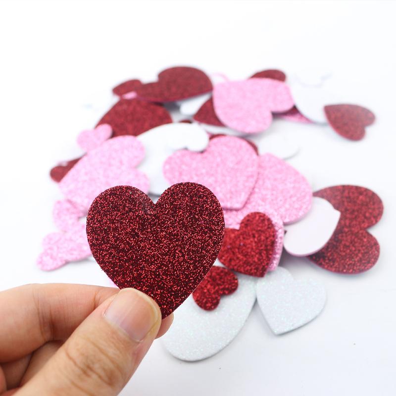 240 Stück Glitzernde Herzaufkleber Selbstklebende Schaumstoffaufkleber für Valentinstagsgeschenk Liebesaufkleber Kind Kinder Kunsthandwerk Partydeko