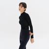 Huit Fleece Mock Neck Crop Long Sleeve Tee Htwtl3l23t