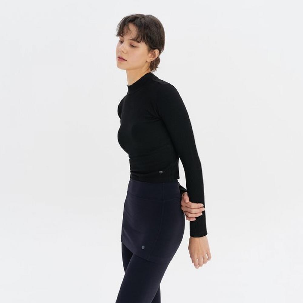Huit Fleece Mock Neck Crop Long Sleeve Tee Htwtl3l23t