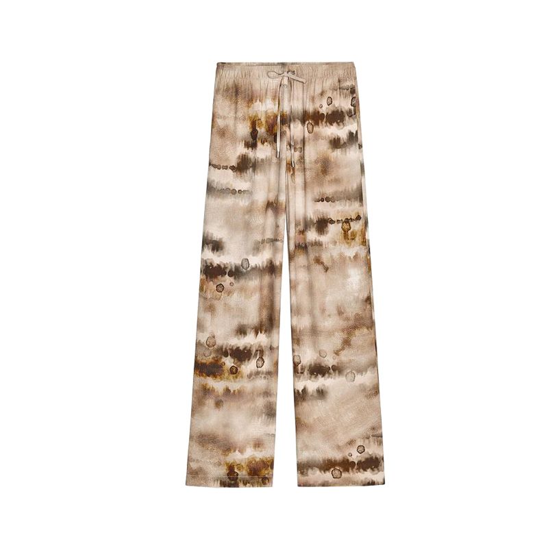 Tie-Dye Stylish Temperament Long Sleeves Lapel Shirt 8372118 High Waist Straight-leg Tie-Dye Pants 8372018