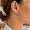 1 Pair Thick Chunky Hoop Earrings for Women, Large Round Circle Hooped Earrings, Hypoallergenic Lightweight Jewelry Gift