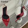 Eilyken Summer Sexy Thin Heels Slipper For Women Fashion Pointed Toe Slides Stripper Party Sandal Mule Shoes Zapatillas Mujer