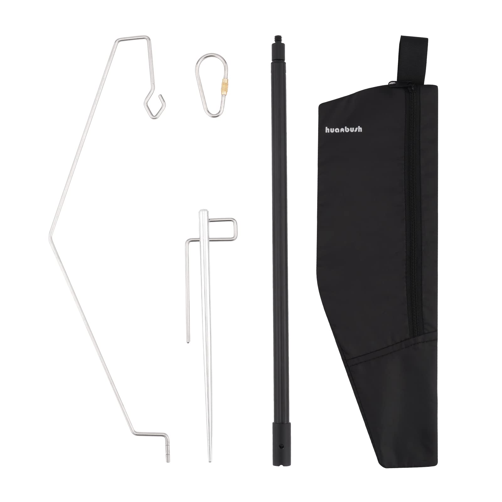 

huanbush Lantern Stand, Hammer-in Lantern Pole, Aluminum, Ultra Lightweight, Portable, Easy Assembly, Includes Storage Case, Weighs 100g