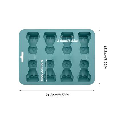 3D Cat Ice Molds 9 Grids Cube Tray Mold Cat Shape Silicone Ice Mold Ball Maker Bar Ice Cube Silicone Rubber Maker Tool