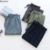 2024 Cotton Couple Sleep Bottoms Comfortable Unisex Sleep Pants Plaid Simple Style Home Pants Men Spring Summer Pajamas Pants