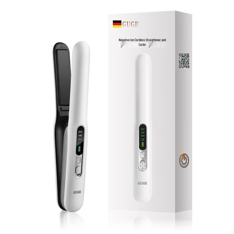 GUGE Portable Cordless 2-in-1 Hair Straightener & Curler CN plug (adapter included)
