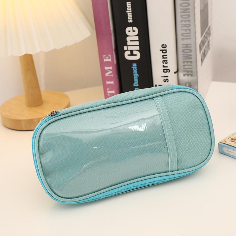 Japanese Cream Color Pencil Case Large Capacity Stationery Bag For Students Or Office Use