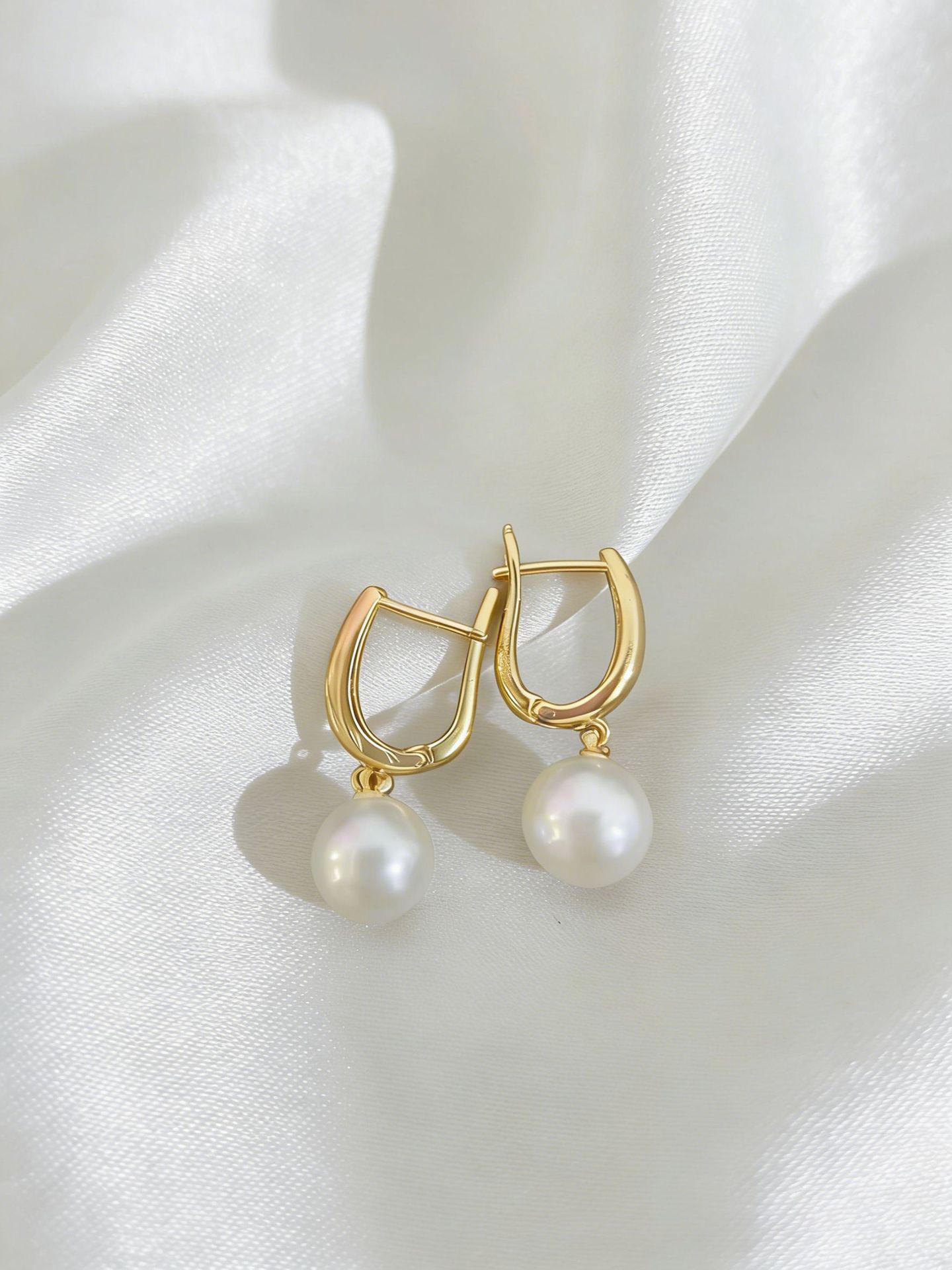 Pearl Zirconia Stud Earrings: Versatile Niche Design for Women 2025 Autumn/Winter золотой