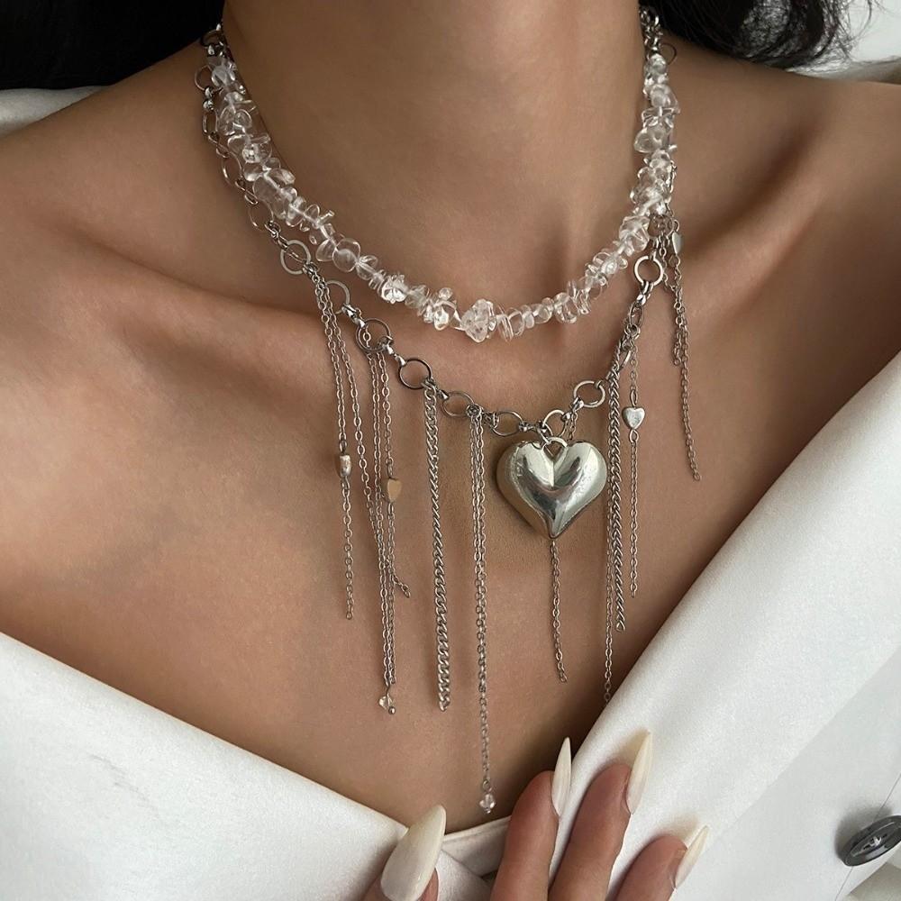 Jewelry Accessories Imitation Pearl Choker Necklace Stacking Tassel Pendant Women Wrap Necklaces