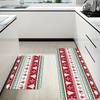 Christmas Kitchen Anti-slip Mat Carpet Flannel Doormat Two-piece Set