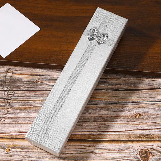 Rechteckige Schmuckverpackungsbox mit Deckel Schleife Valentinstag Brautjungfer Hochzeit Geburtstagsgeschenkbox Halskette Armband Verpackungsbox