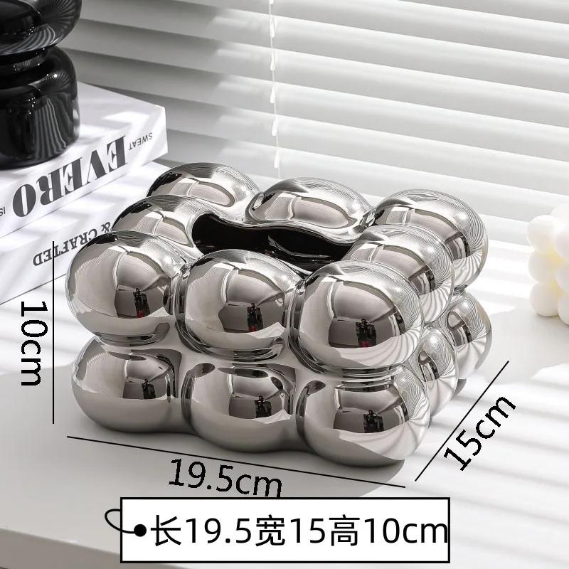 Cotton Candy Ceramic Tissue Box Living Room Removable Napkin Paper Home High Beauty Storage Container