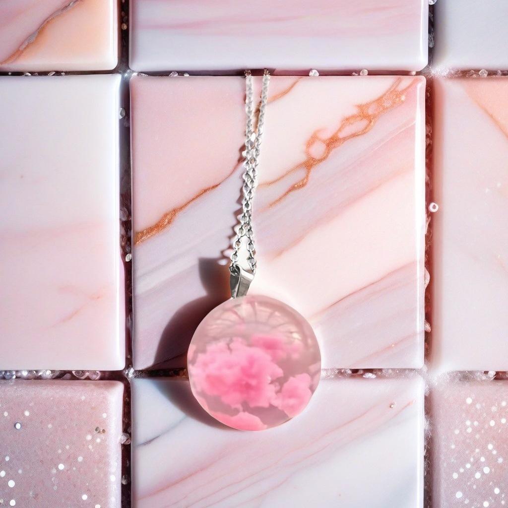 Přívěsek náhrdelník Modrá obloha & Bílý mrak Les