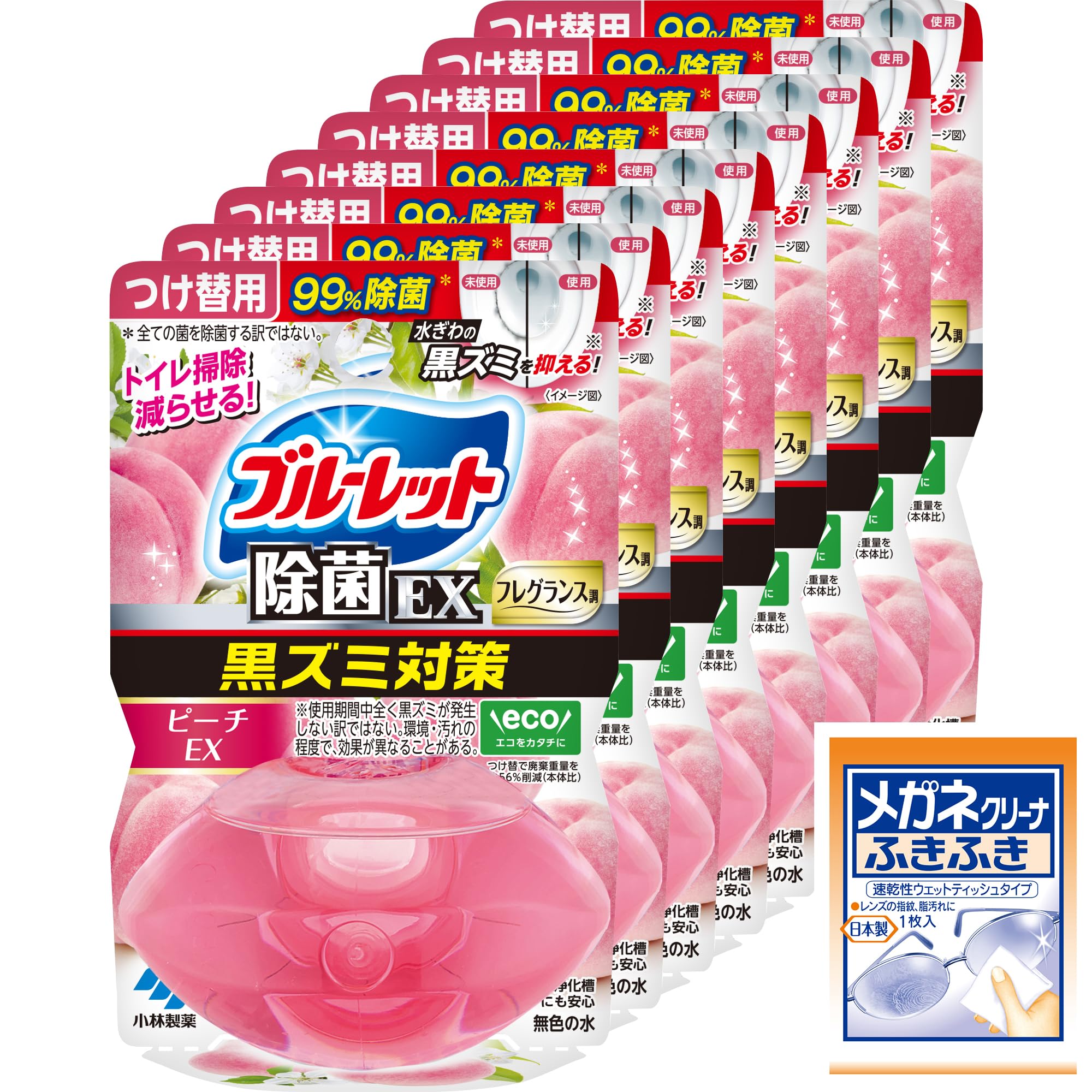 

Bluelet Liquid Disinfectant EX Fragrance Peach EX Scent x 8 Toilet Toilet Removes Toilet Air Freshener [Bulk Purchase] Refill, (Bonus Included)