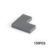 100Pcs MOC Smooth Blocks Assembles Particles 14719 Flat Tile 1+2 Corner Construction Bricks Learning Works With Brand Leduo Playthings