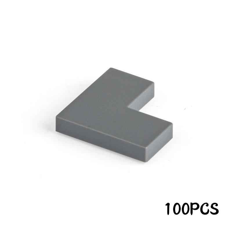 100Pcs MOC Smooth Blocks Assembles Particles 14719 Flat Tile 1+2 Corner Construction Bricks Learning Works With Brand Leduo Playthings