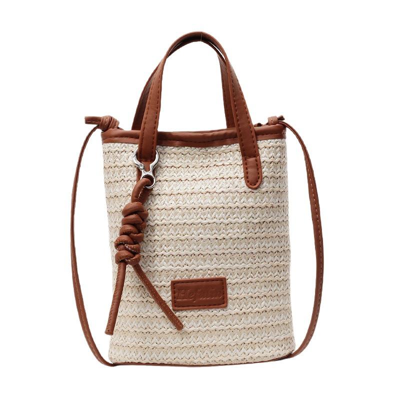 Literary style straw bag summer fashion messenger bag shoulder bag handbag woven mobile phone bag seaside beach bag women