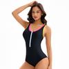 Multicolor Sexy Swimsuit Women's Color Block Backless Triangle Swimsuit