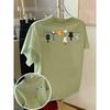 Cartoons Cats Prints T-Shirts Summer Womens Cotton T Shirts Basic O-Neck Oversized Short Sleeve Tops Casual Street Woman Clothes
