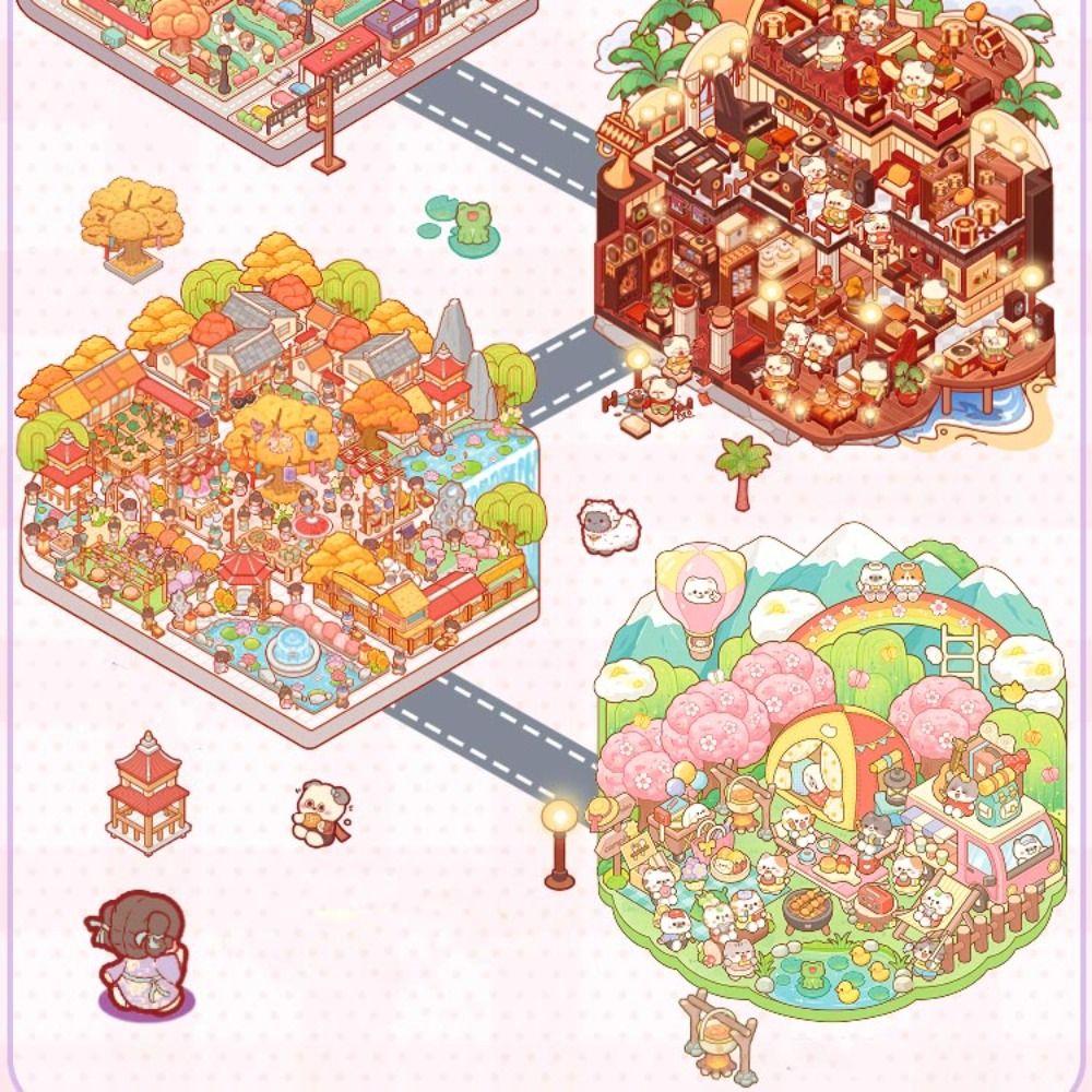 Visual Stacking Miniature Scene Collection PET Tent Sticker Decoration  Kids