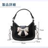 [ideamall] Mini Ribbon Shoulder Bag for Elementary School Students, Handbag, Pochette, Black