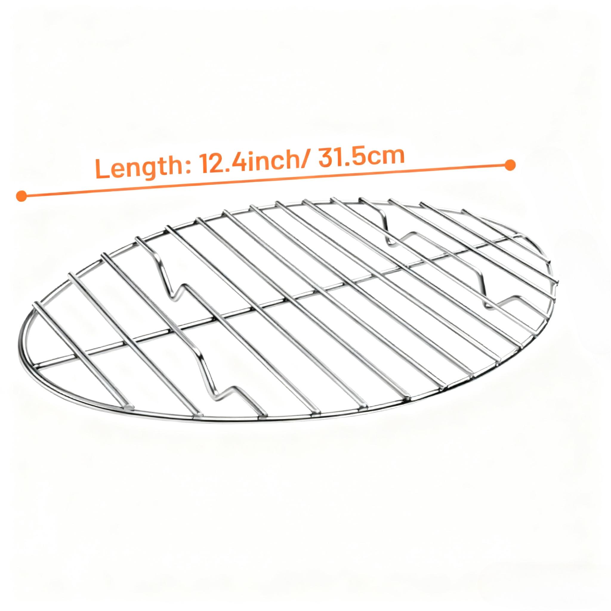 12.4Inch Stainless Steel Cooling Rack - Heavy Duty Oven & Air Fryer Compatible Grid for Baking/Steaming/Grilling Dishwasher Safe