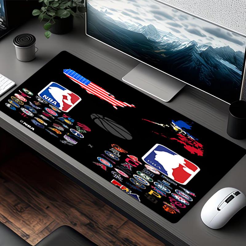 NBA Print Mouse Pad, for Keyboard Pad Laptop PC Mat for Office Home Use, Desk Decor, Perfect Birthday Gift for Gamers