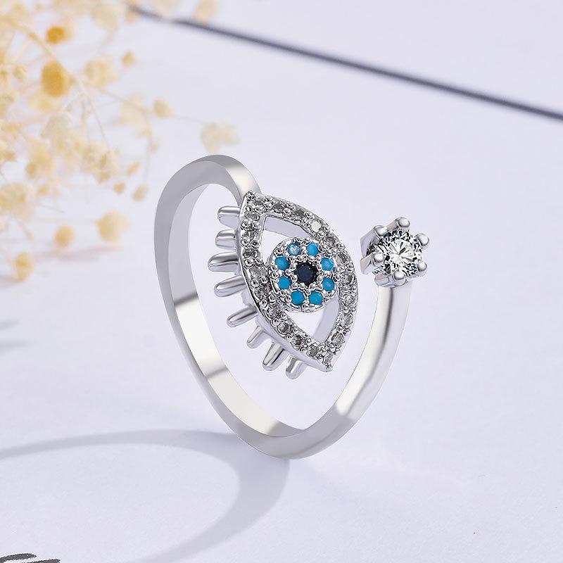 Women Retro Evil Eye Ring, Elegant Personality Fashion Adjustable Finger Jewelry