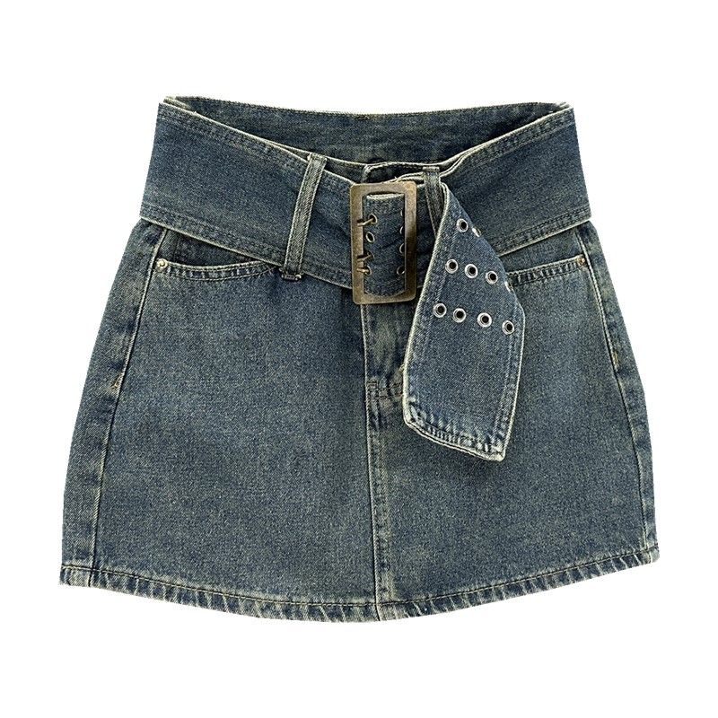 

Европейская джинсовая юбка с широким поясом Nostalgic Blue S