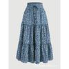 Bohemian A- Line Skirt Long Dress Bohemian A Word Flowy Layered Half-Length Skirts