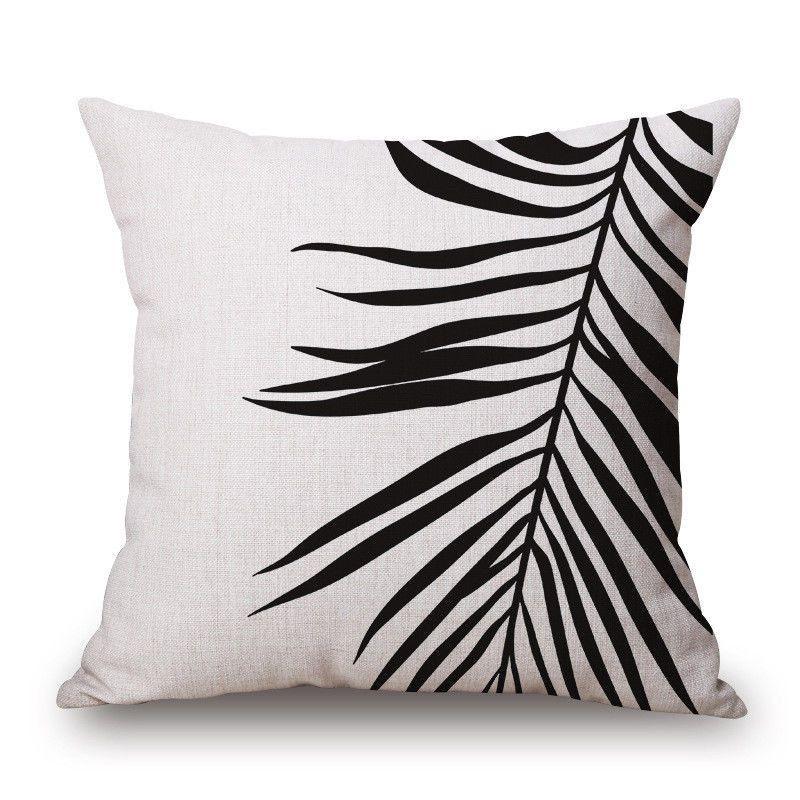 Cover Geometric Cushion Home Sofa Decor Black  White Linen Throw Pillow Case