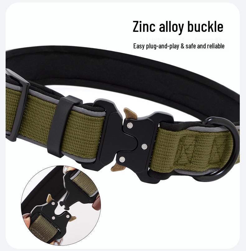 Guler tactic reflectorizant pentru câini de talie medie și mare: Collie, Golden Retriever, Labrador