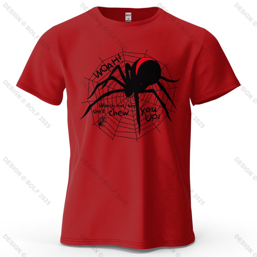 Redback Spider Cool Printed Men's T-Shirt 100% Cotton Oversized Mysterious Insect Graphic Tees for Women Tops Tees Streetwear